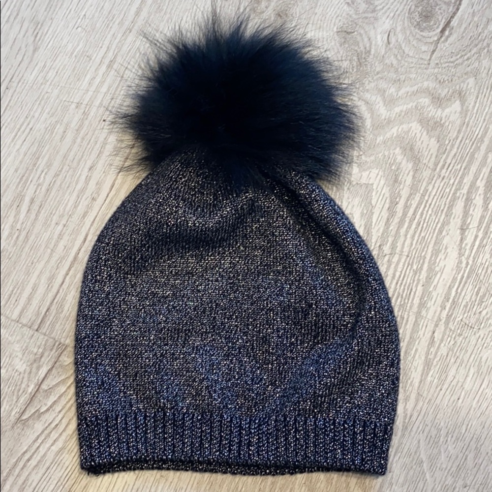 Bari Lynn Metallic Pom Hat